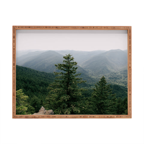 Hannah Kemp Green Forest Landscape Rectangular Tray