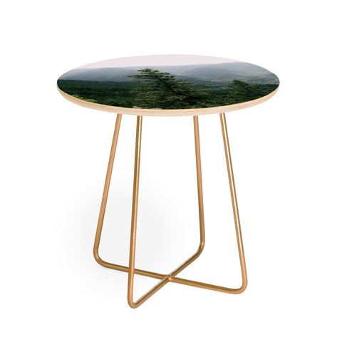 Hannah Kemp Green Forest Landscape Round Side Table