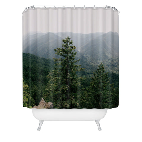 Hannah Kemp Green Forest Landscape Shower Curtain