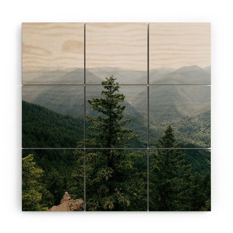 Hannah Kemp Green Forest Landscape Wood Wall Mural