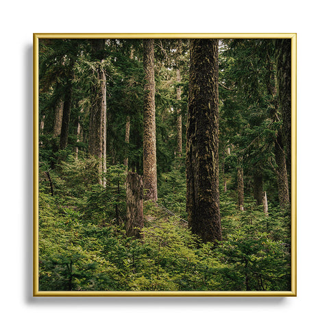 Hannah Kemp Green Forest Square Metal Framed Art Print