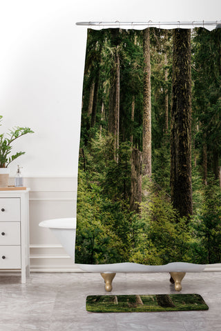 Hannah Kemp Green Forest Shower Curtain And Mat