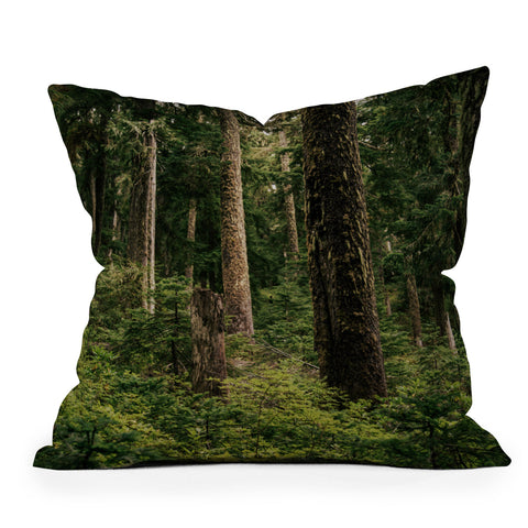 Hannah Kemp Green Forest Throw Pillow