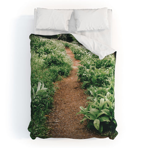 Hannah Kemp Green Hiking Trail Duvet Cover
