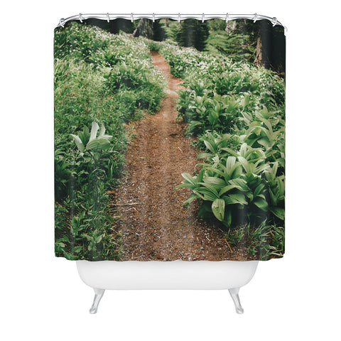 Hannah Kemp Green Hiking Trail Shower Curtain