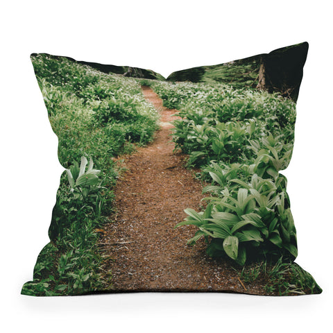 Hannah Kemp Green Hiking Trail Throw Pillow