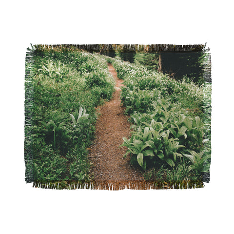 Hannah Kemp Green Hiking Trail Throw Blanket