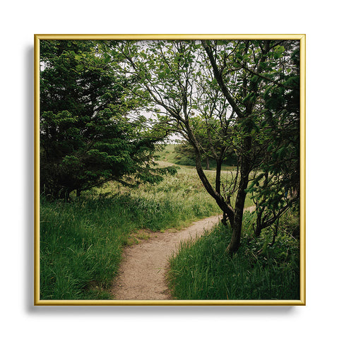 Hannah Kemp Green Pathway Square Metal Framed Art Print