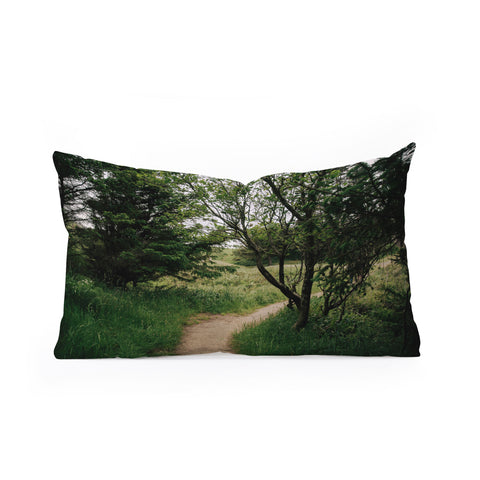 Hannah Kemp Green Pathway Oblong Throw Pillow