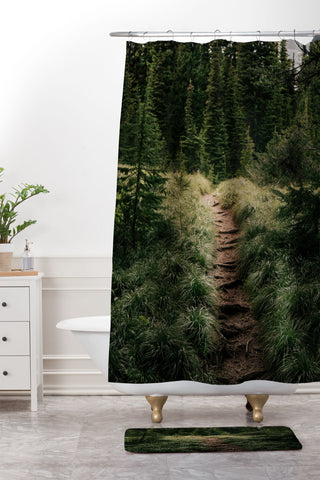 Hannah Kemp Green Way Shower Curtain And Mat