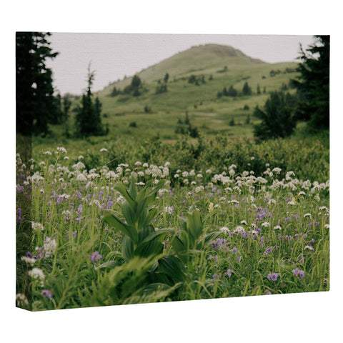 Hannah Kemp Green Wildflower Landscape Art Canvas