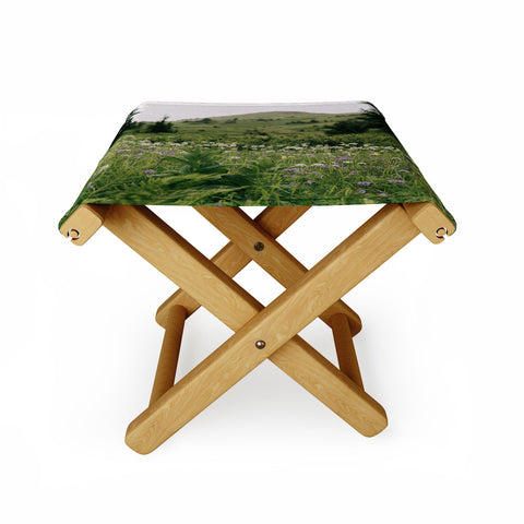 Hannah Kemp Green Wildflower Landscape Folding Stool