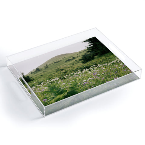 Hannah Kemp Green Wildflower Landscape Acrylic Tray