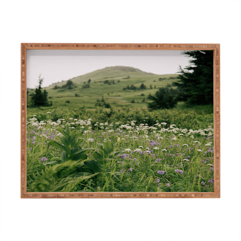 Hannah Kemp Green Wildflower Landscape Rectangular Tray