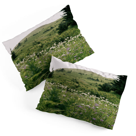 Hannah Kemp Green Wildflower Landscape Pillow Shams