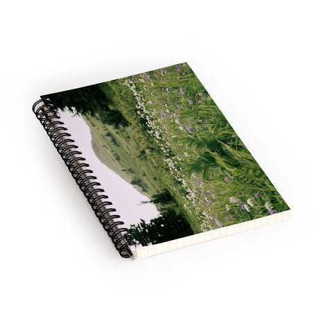 Hannah Kemp Green Wildflower Landscape Spiral Notebook