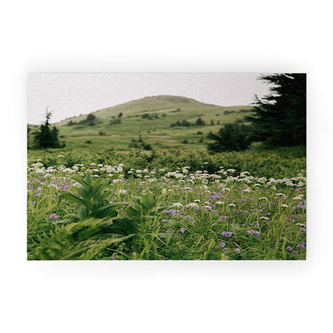 Hannah Kemp Green Wildflower Landscape Welcome Mat