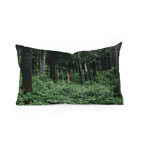 Hannah Kemp Green Woods Oblong Throw Pillow