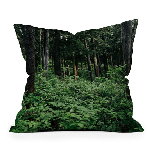 Hannah Kemp Green Woods Outdoor Throw Pillow