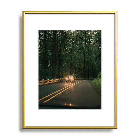 Hannah Kemp Headlights in the Forest Metal Framed Art Print
