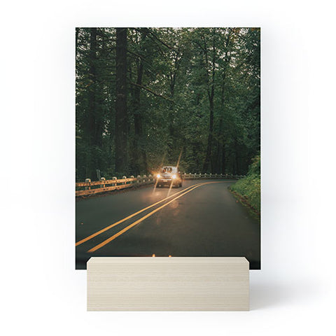 Hannah Kemp Headlights in the Forest Mini Art Print