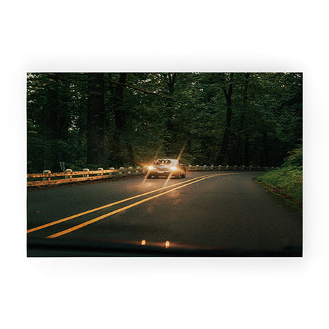 Hannah Kemp Headlights in the Forest Welcome Mat