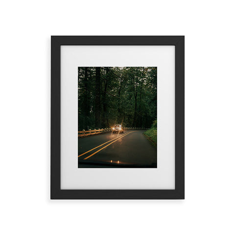 Hannah Kemp Headlights in the Forest Framed Art Print