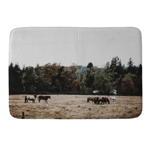 Hannah Kemp Horses two Memory Foam Bath Mat