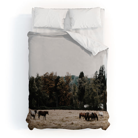 Hannah Kemp Horses two Duvet Cover