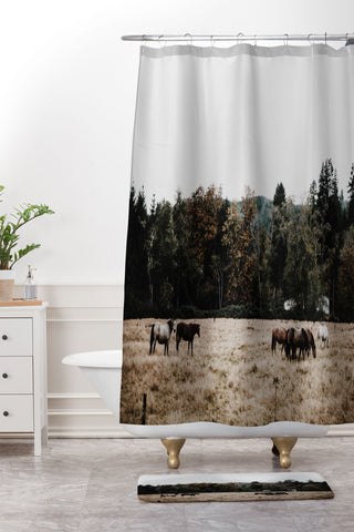 Hannah Kemp Horses two Shower Curtain And Mat