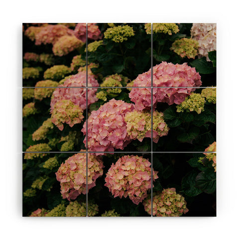 Hannah Kemp Hydrangeas Wood Wall Mural