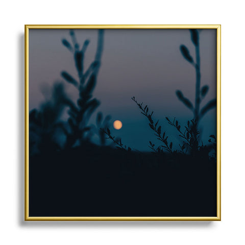 Hannah Kemp In The Moonlight Square Metal Framed Art Print