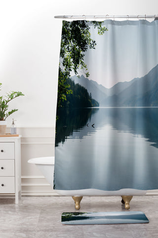 Hannah Kemp Lake Crescent Shower Curtain And Mat