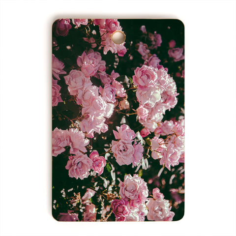 Hannah Kemp Light Pink Roses Cutting Board Rectangle