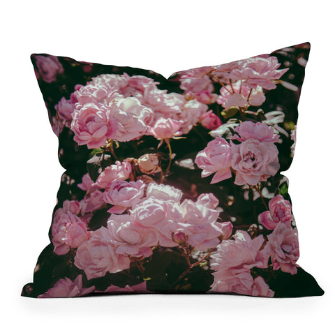 Hannah Kemp Light Pink Roses Throw Pillow