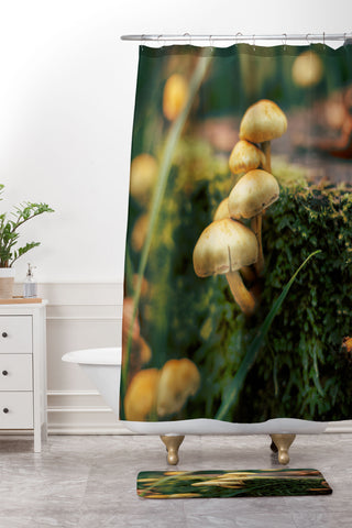 Hannah Kemp Little Mushrooms Photo Shower Curtain And Mat