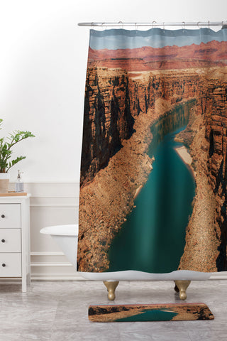 Hannah Kemp Marble Canyon Shower Curtain And Mat
