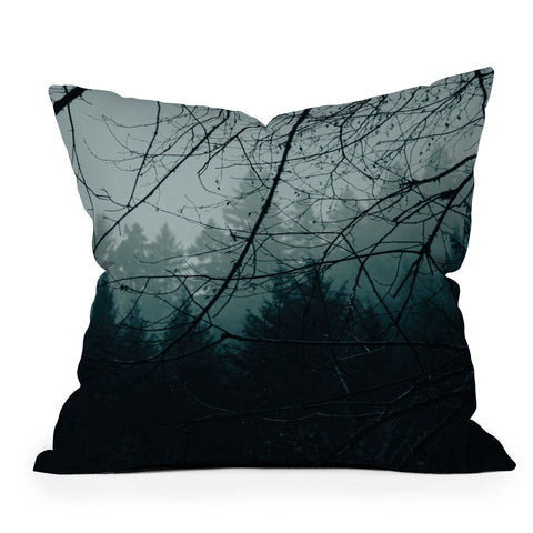 Hannah Kemp Moody Blue Forest Throw Pillow