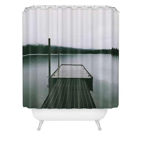 Hannah Kemp Moody Lake Dock Shower Curtain