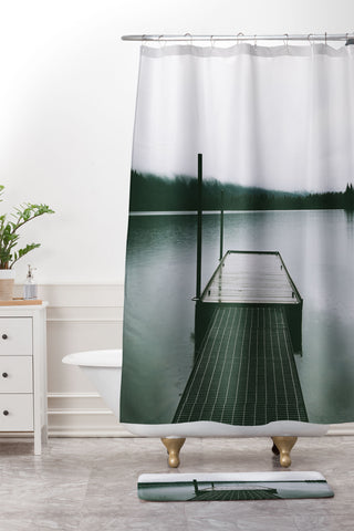 Hannah Kemp Moody Lake Dock Shower Curtain And Mat
