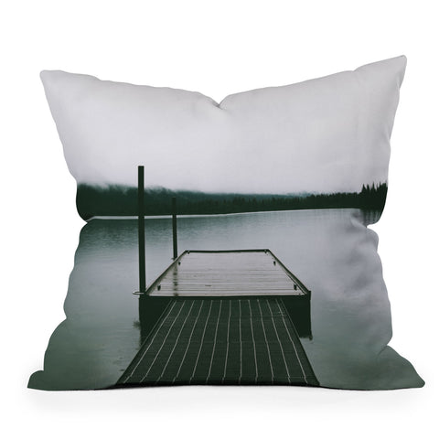 Hannah Kemp Moody Lake Dock Throw Pillow