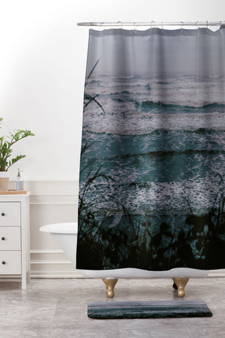 Hannah Kemp Moody Ocean Shower Curtain And Mat
