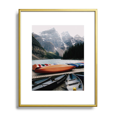 Hannah Kemp Moraine Canoes Metal Framed Art Print