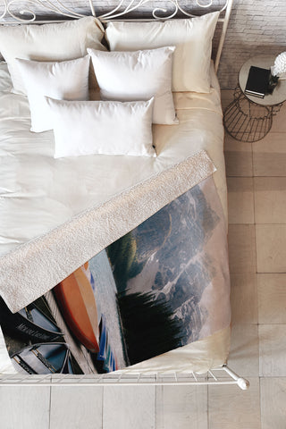 Hannah Kemp Moraine Canoes Fleece Throw Blanket
