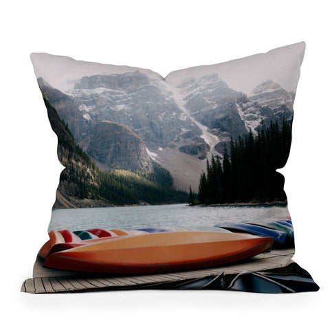 Hannah Kemp Moraine Canoes Outdoor Throw Pillow