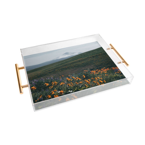 Hannah Kemp Mount Hood Blooms II Acrylic Tray