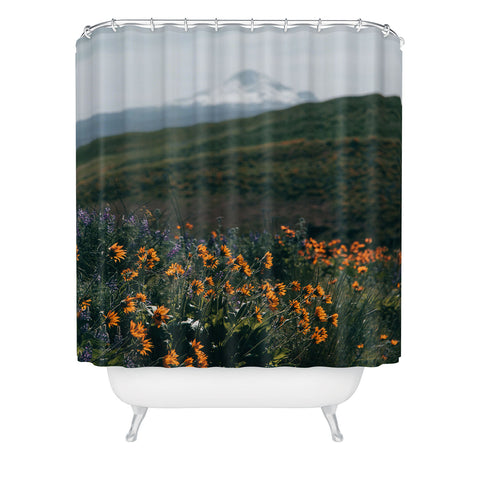 Hannah Kemp Mount Hood Blooms II Shower Curtain