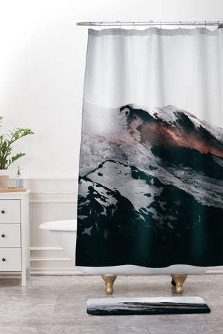 Hannah Kemp Mount Rainier III Shower Curtain And Mat