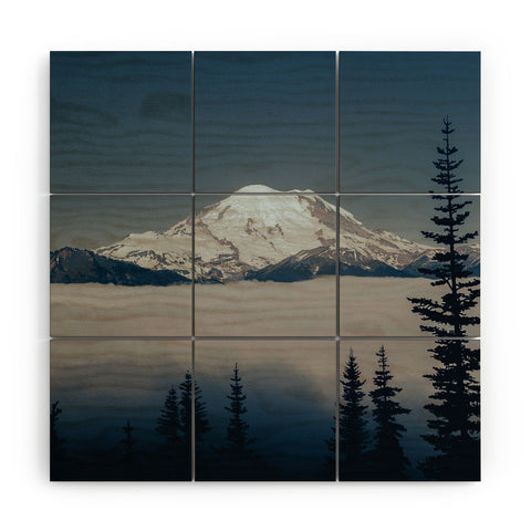 Hannah Kemp Mount Rainier Wood Wall Mural