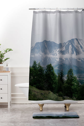 Hannah Kemp Mount Saint Helens Shower Curtain And Mat